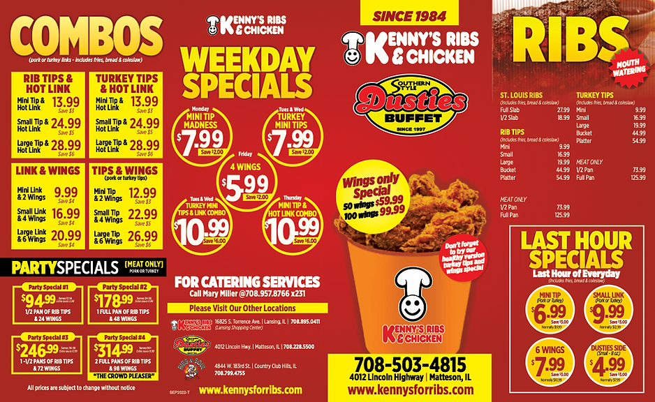 Ribs Near Me Kennys Ribs Matteson IL. Lansing IL.